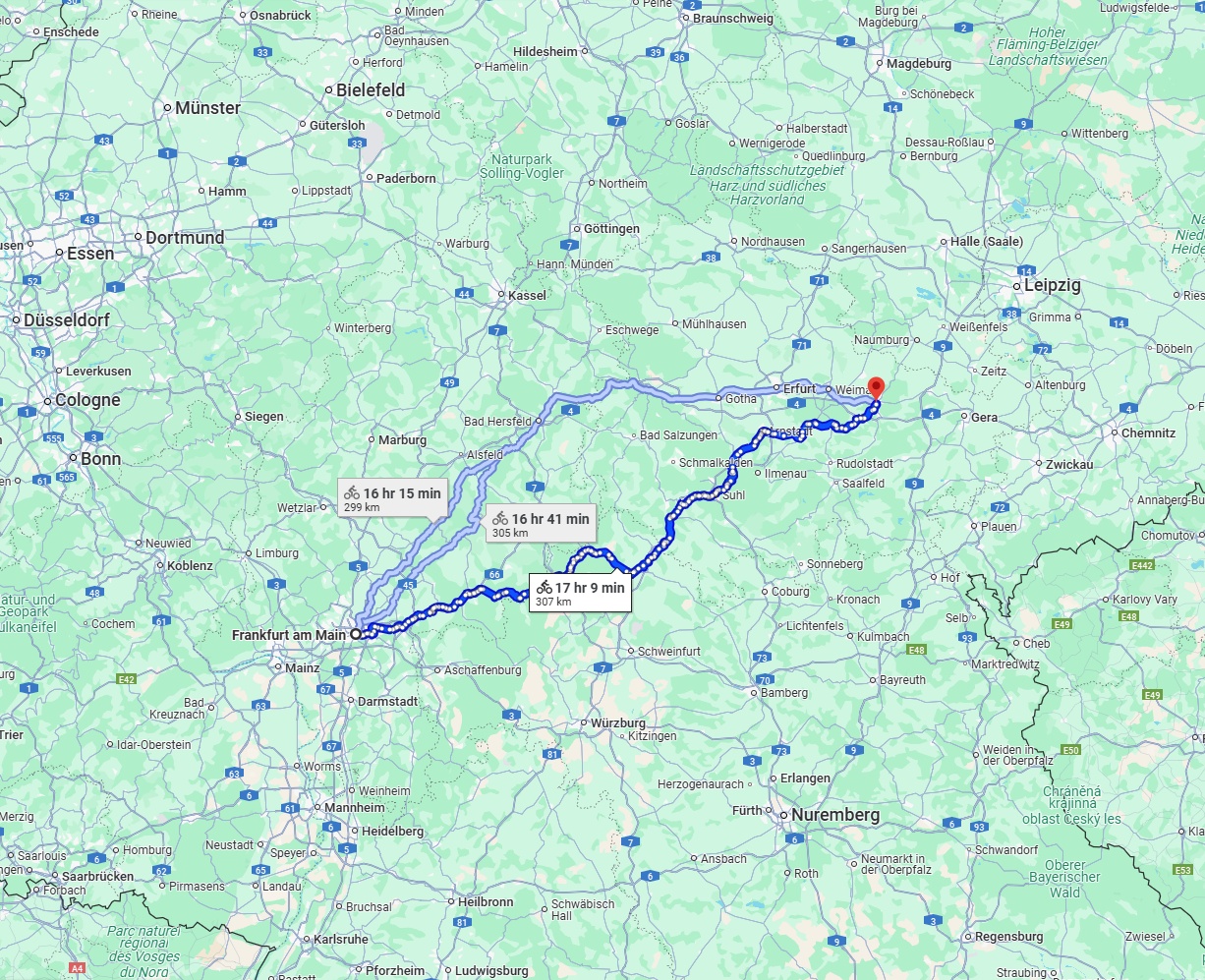 Anreise von Frankfurt am Main Zu Jena Über 