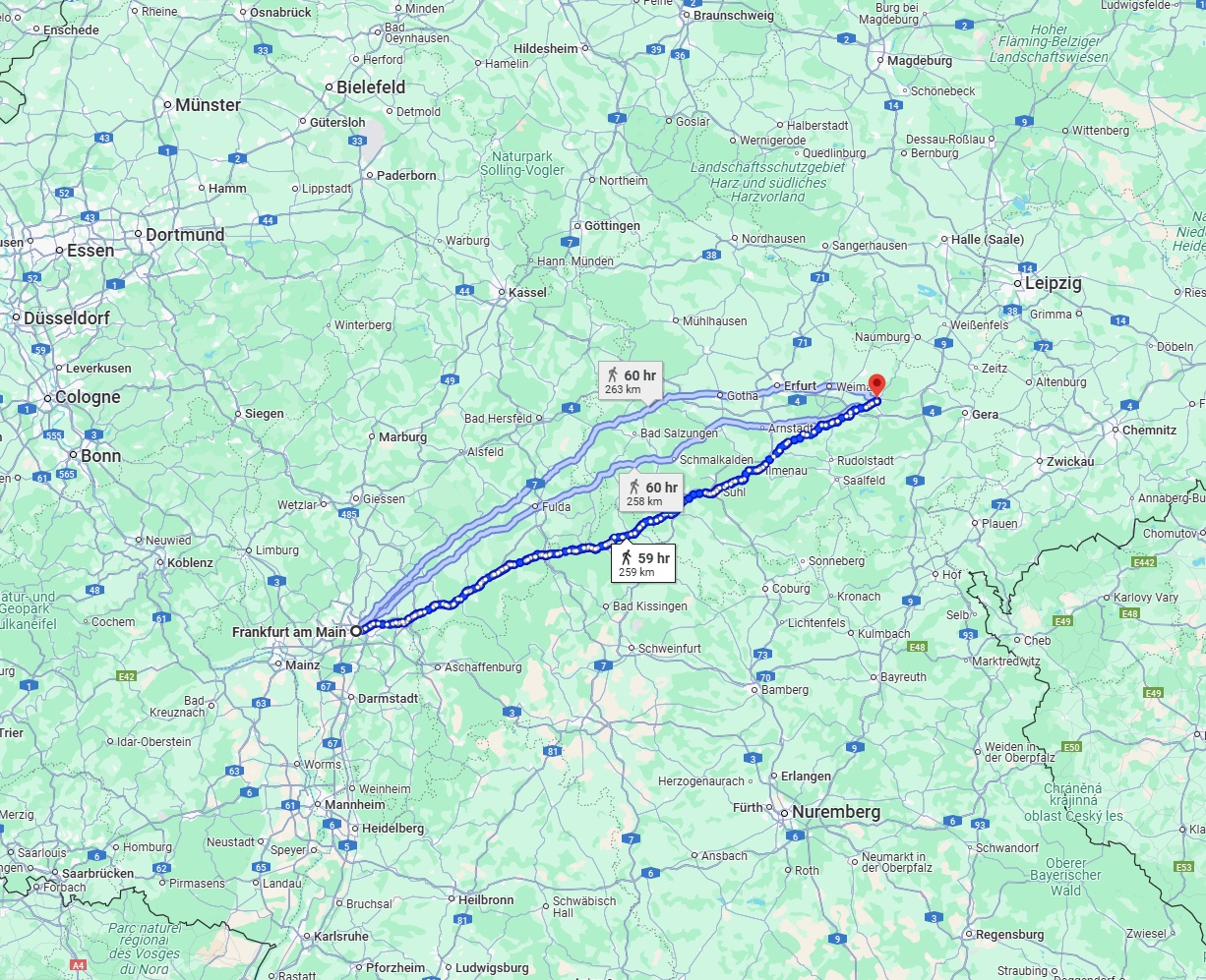 Anreise von Frankfurt am Main Zu Jena Über 