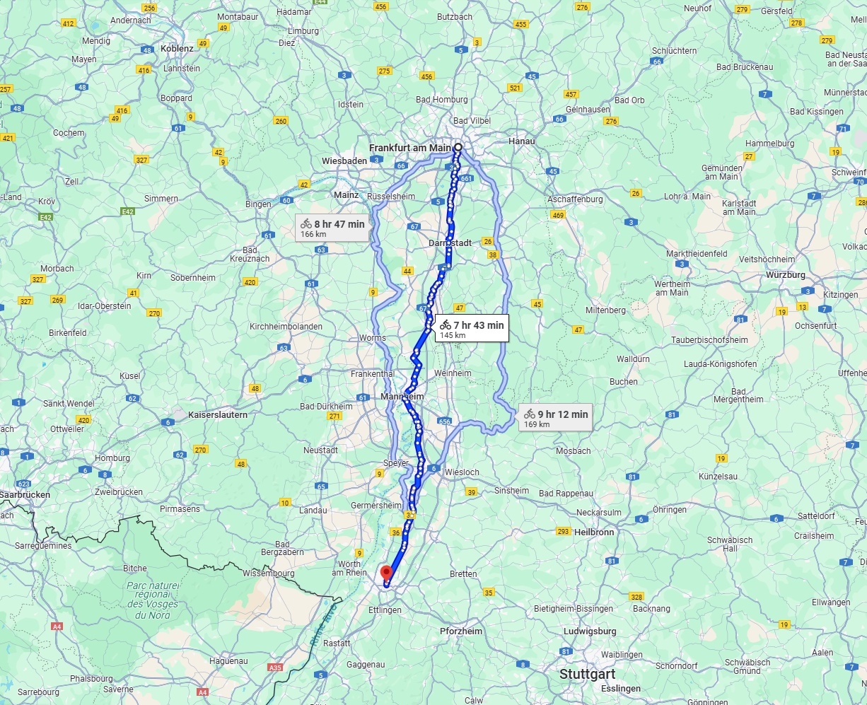 Anreise von Frankfurt am Main Zu Karlsruhe Über 