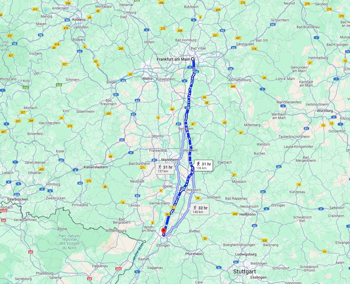 Anreise von Frankfurt am Main Zu Karlsruhe Über 