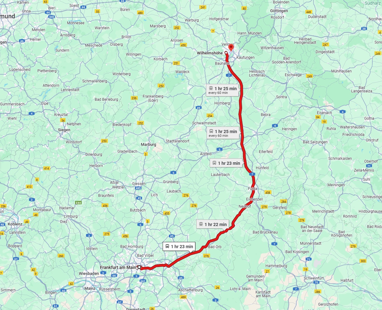 Anreise von Frankfurt am Main Zu Kassel Über 