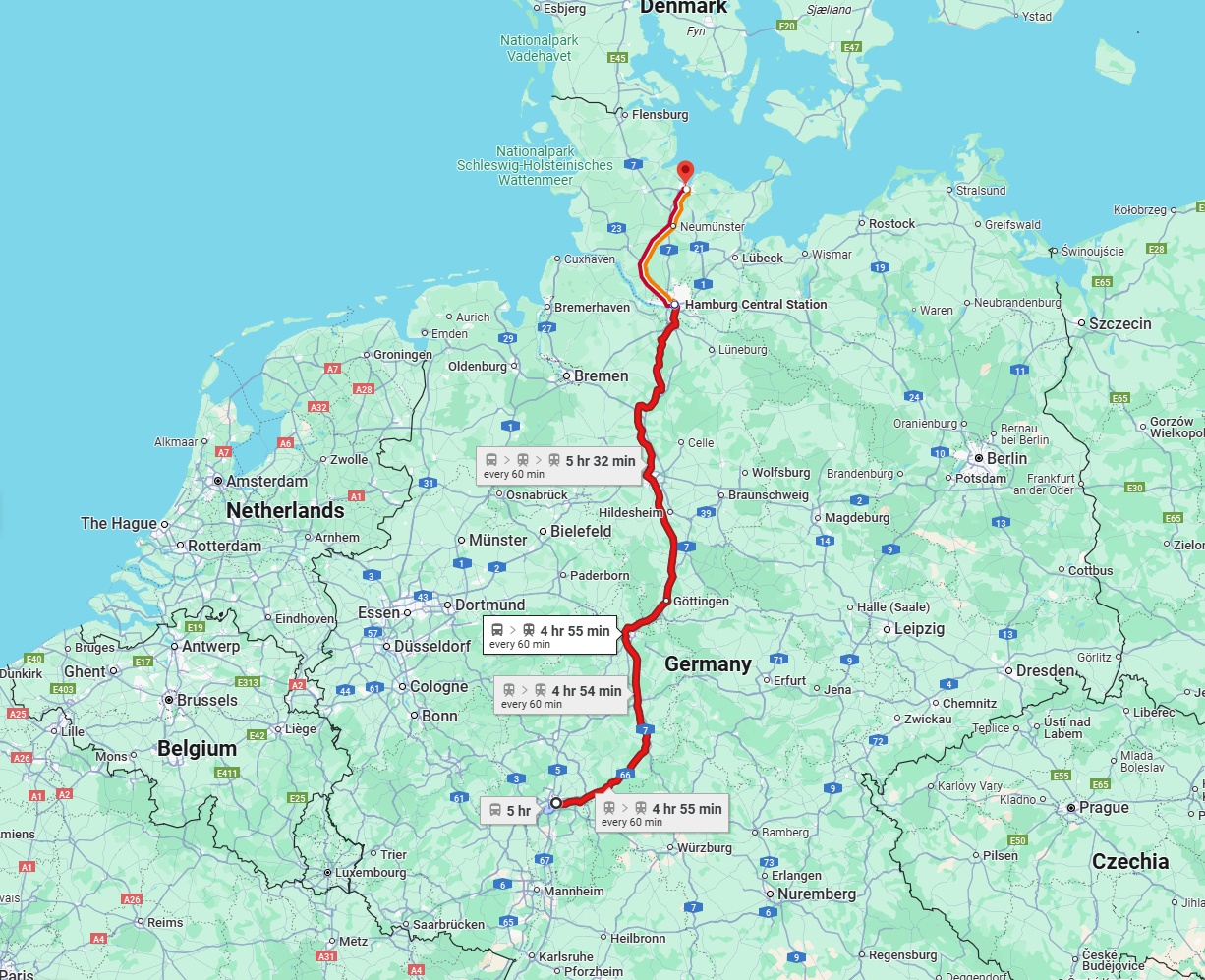 Anreise von Frankfurt am Main Zu Kiel Über 