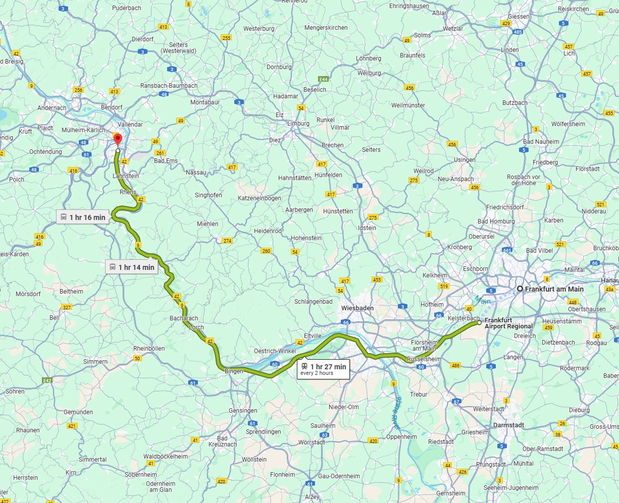 Anreise von Frankfurt am Main Zu Koblenz Über 