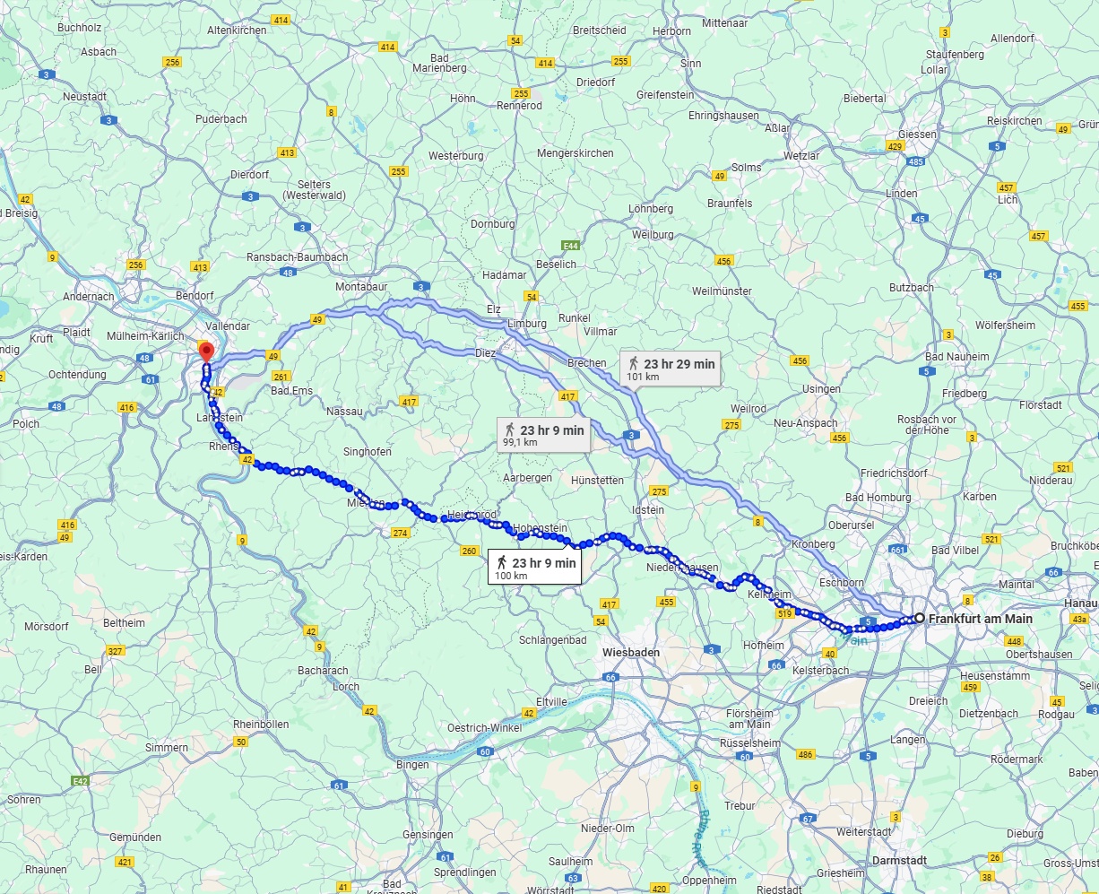 Anreise von Frankfurt am Main Zu Koblenz Über 