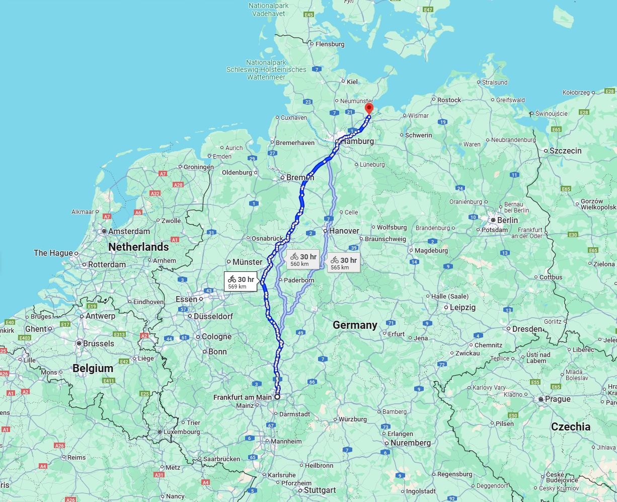 Anreise von Frankfurt am Main Zu Lübeck Über 
