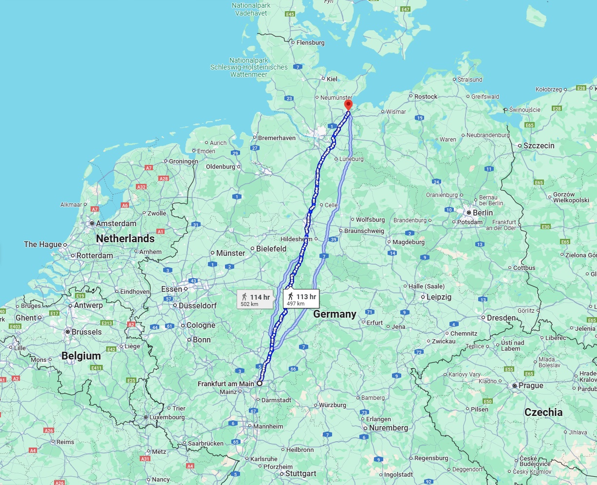 Anreise von Frankfurt am Main Zu Lübeck Über 