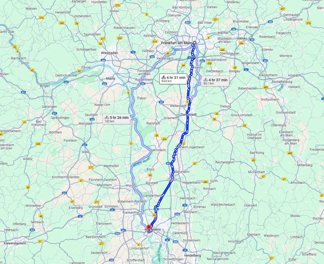 Anreise von Frankfurt am Main Zu Ludwigshafen am Rhein Über 