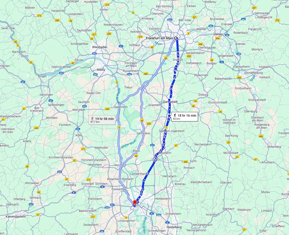 Anreise von Frankfurt am Main Zu Ludwigshafen am Rhein Über 