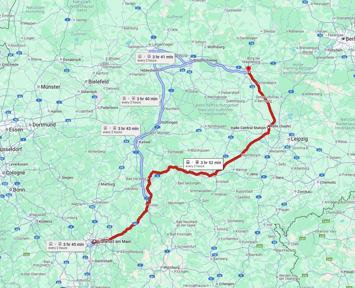 Anreise von Frankfurt am Main Zu Magdeburg Über 