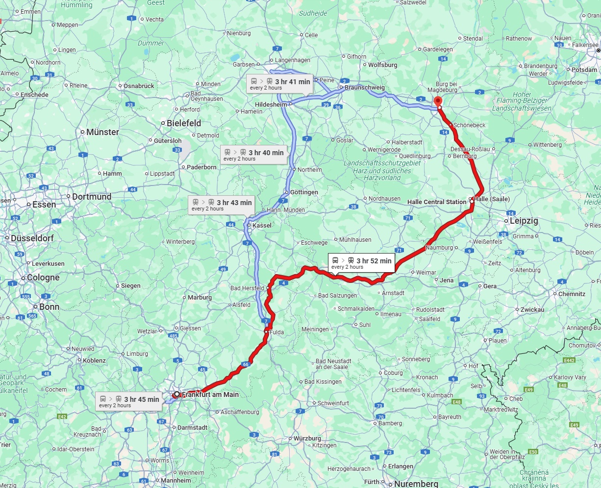 Anreise von Frankfurt am Main Zu Magdeburg Über 