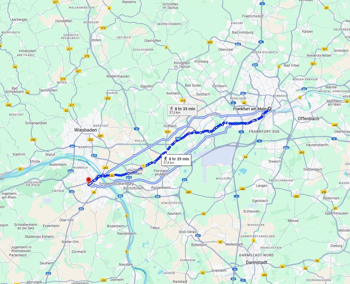 Anreise von Frankfurt am Main Zu Mainz Über 