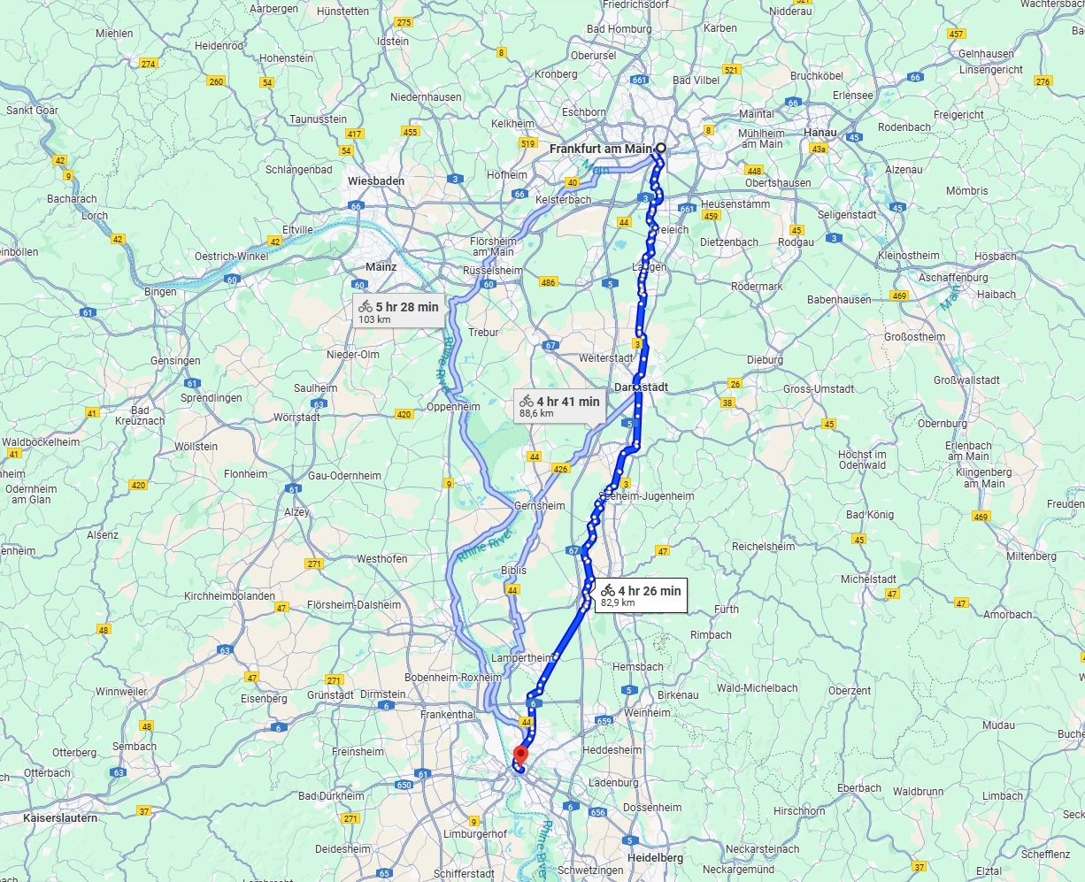 Anreise von Frankfurt am Main Zu Mannheim Über 