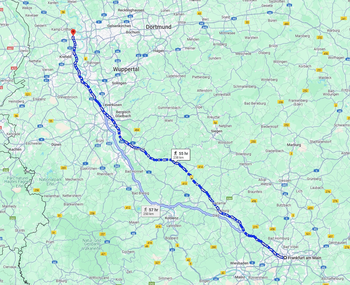 Anreise von Frankfurt am Main Zu Moers Über 