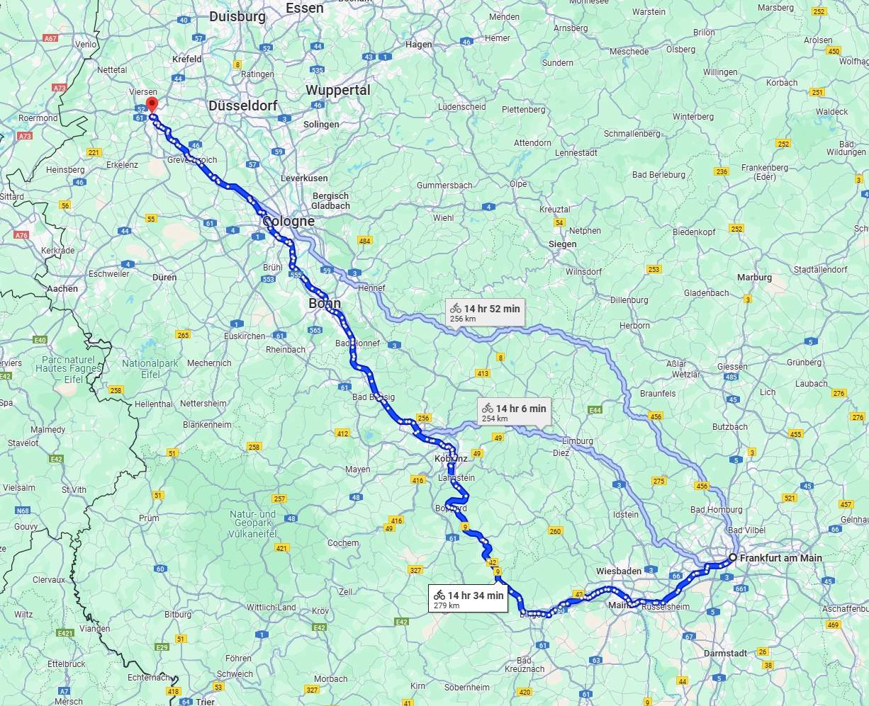 Anreise von Frankfurt am Main Zu Mönchengladbach Über 