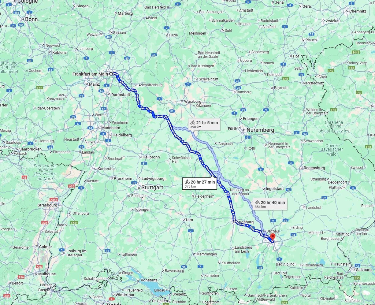 Anreise von Frankfurt am Main Zu München Über 