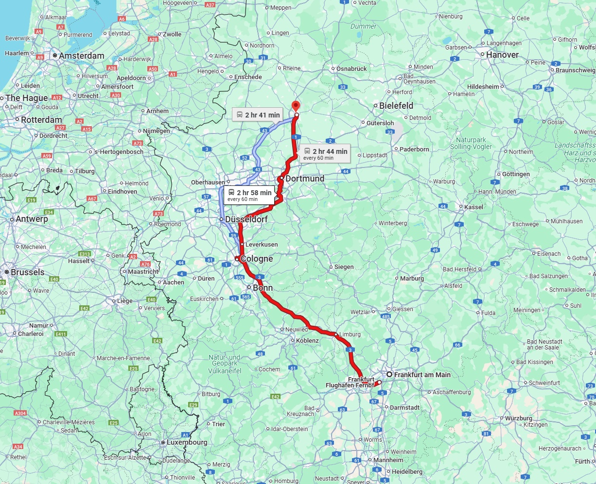 Anreise von Frankfurt am Main Zu Münster Über 