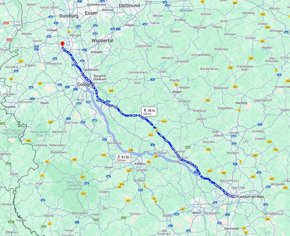 Anreise von Frankfurt am Main Zu Neuss Über 