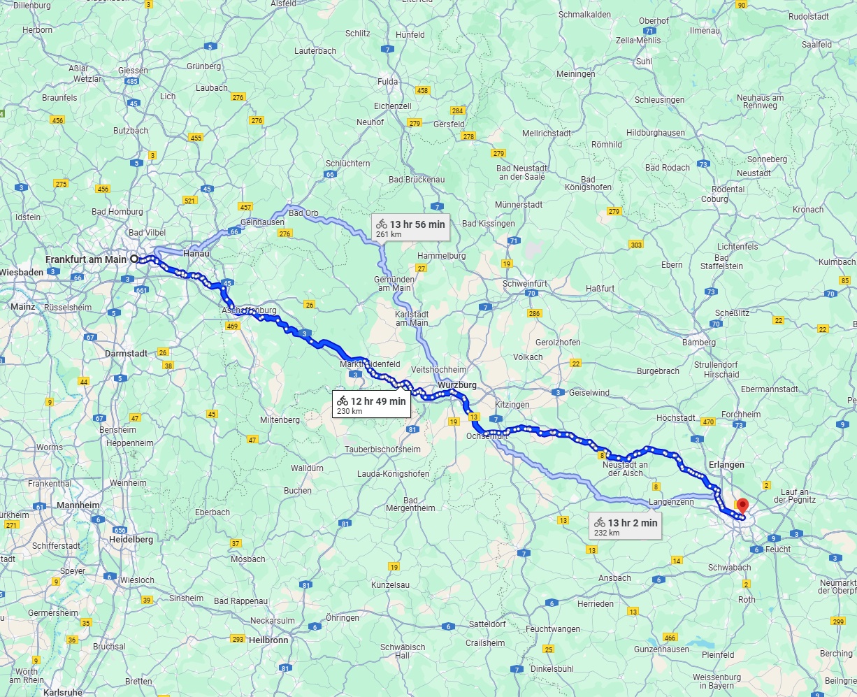 Anreise von Frankfurt am Main Zu Nürnberg Über 