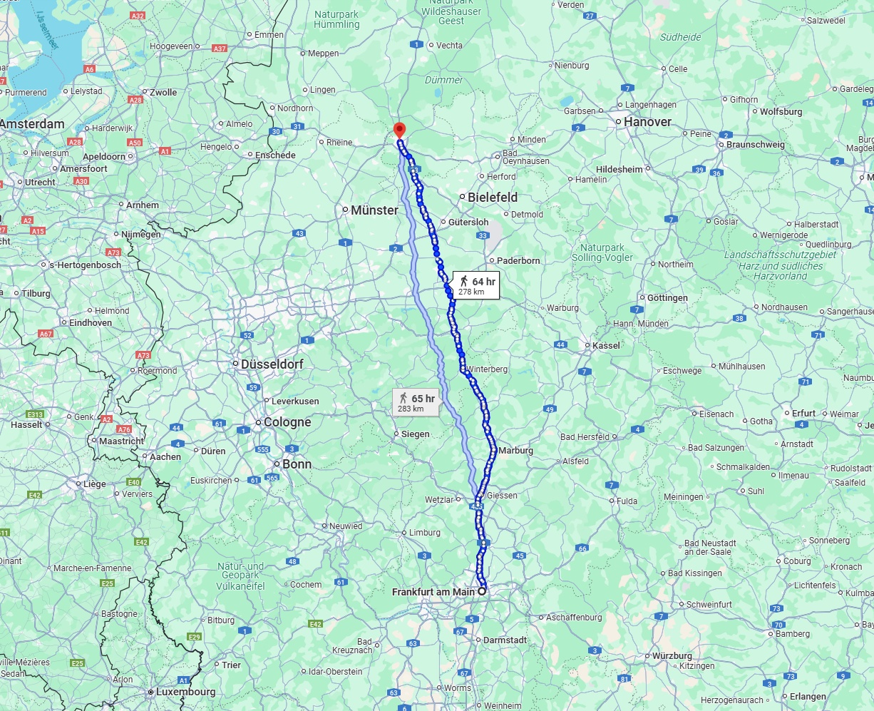 Anreise von Frankfurt am Main Zu Osnabrück Über 