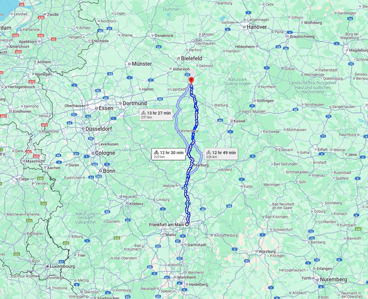 Anreise von Frankfurt am Main Zu Paderborn Über 