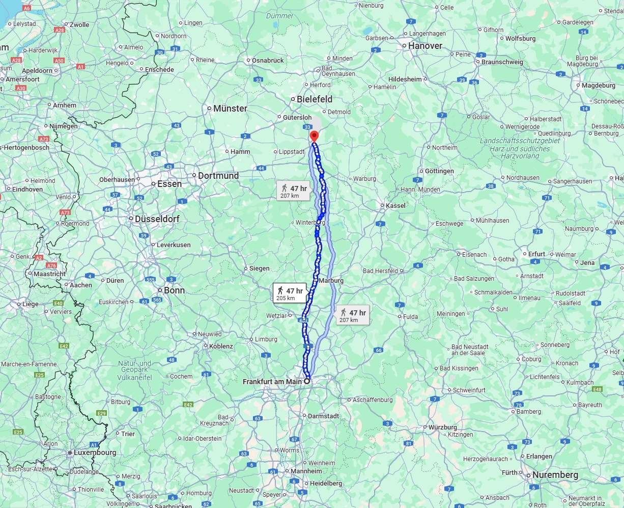 Anreise von Frankfurt am Main Zu Paderborn Über 