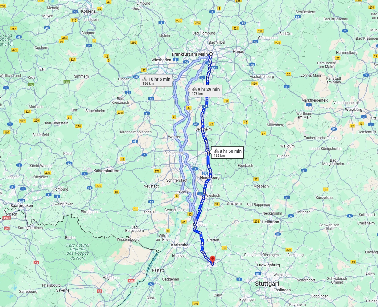 Anreise von Frankfurt am Main Zu Pforzheim Über 