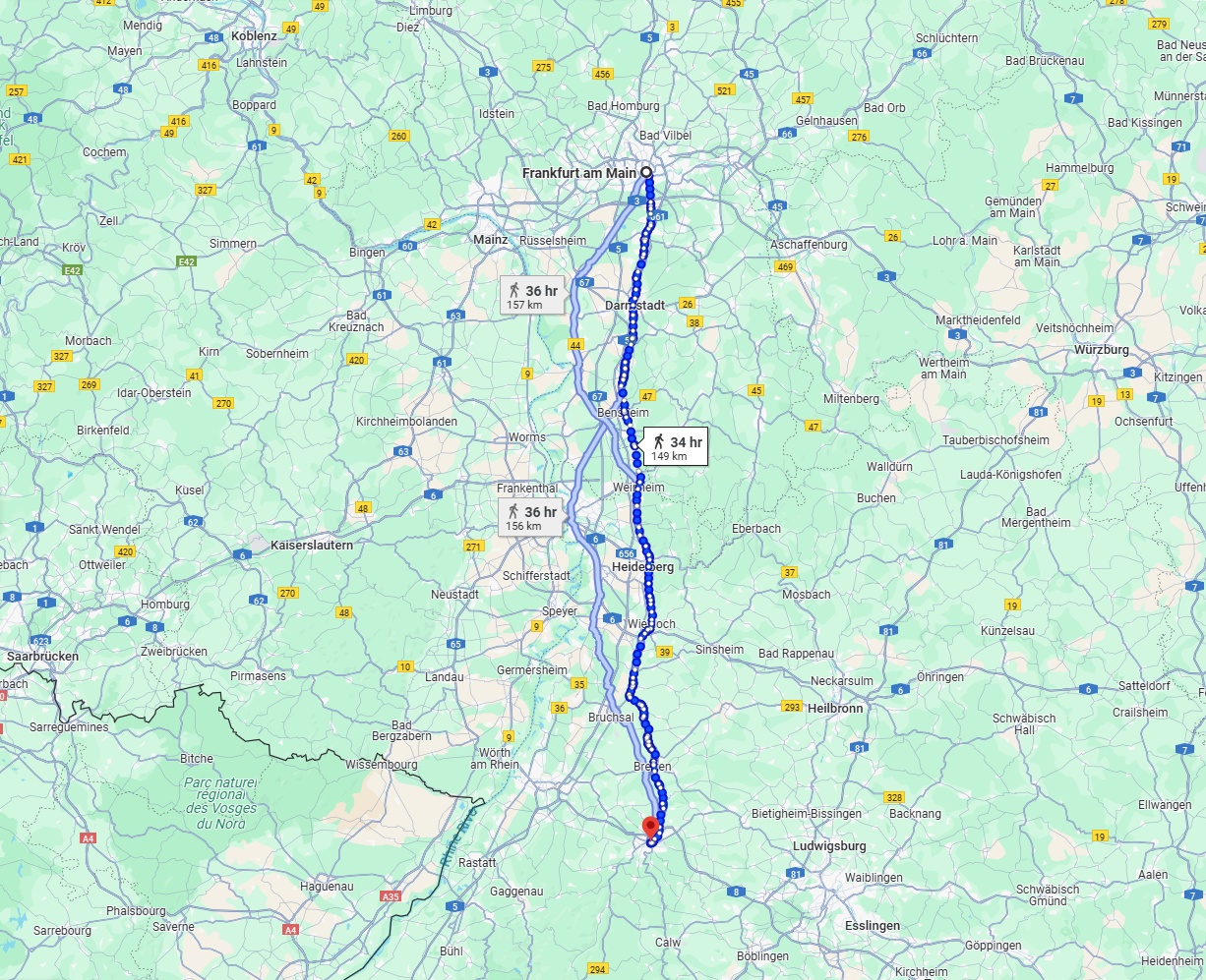 Anreise von Frankfurt am Main Zu Pforzheim Über 
