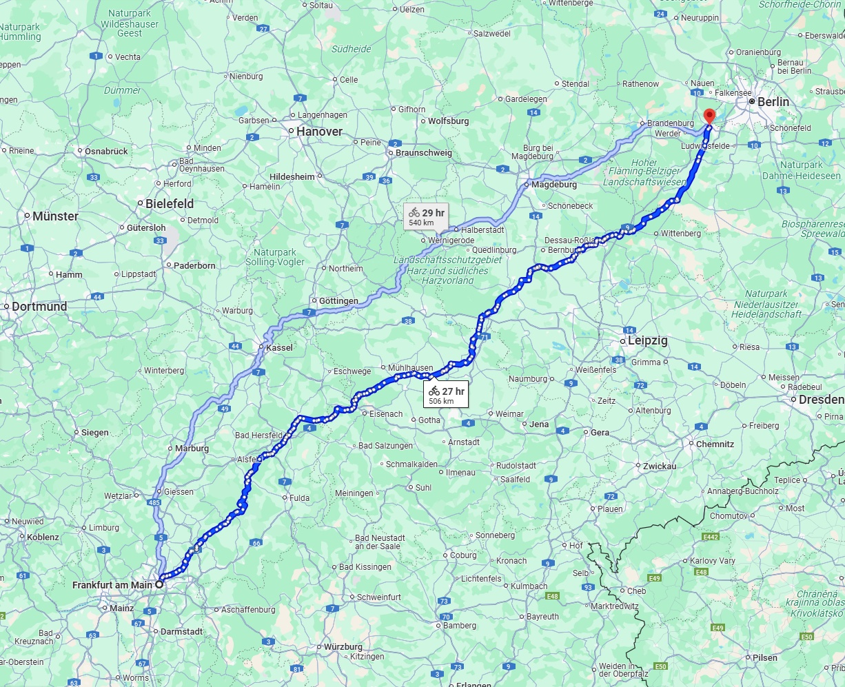 Anreise von Frankfurt am Main Zu Potsdam Über 