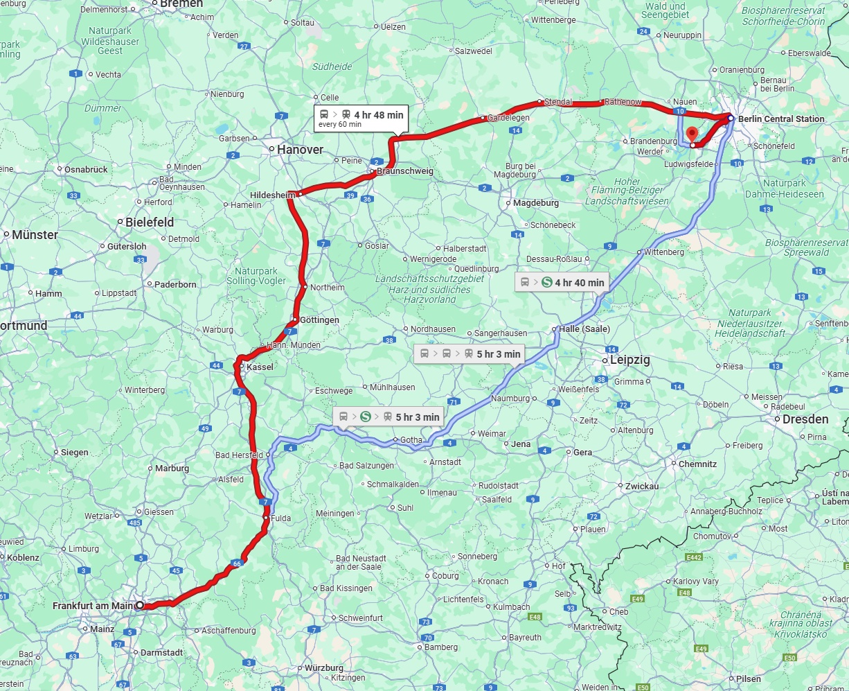 Anreise von Frankfurt am Main Zu Potsdam Über 