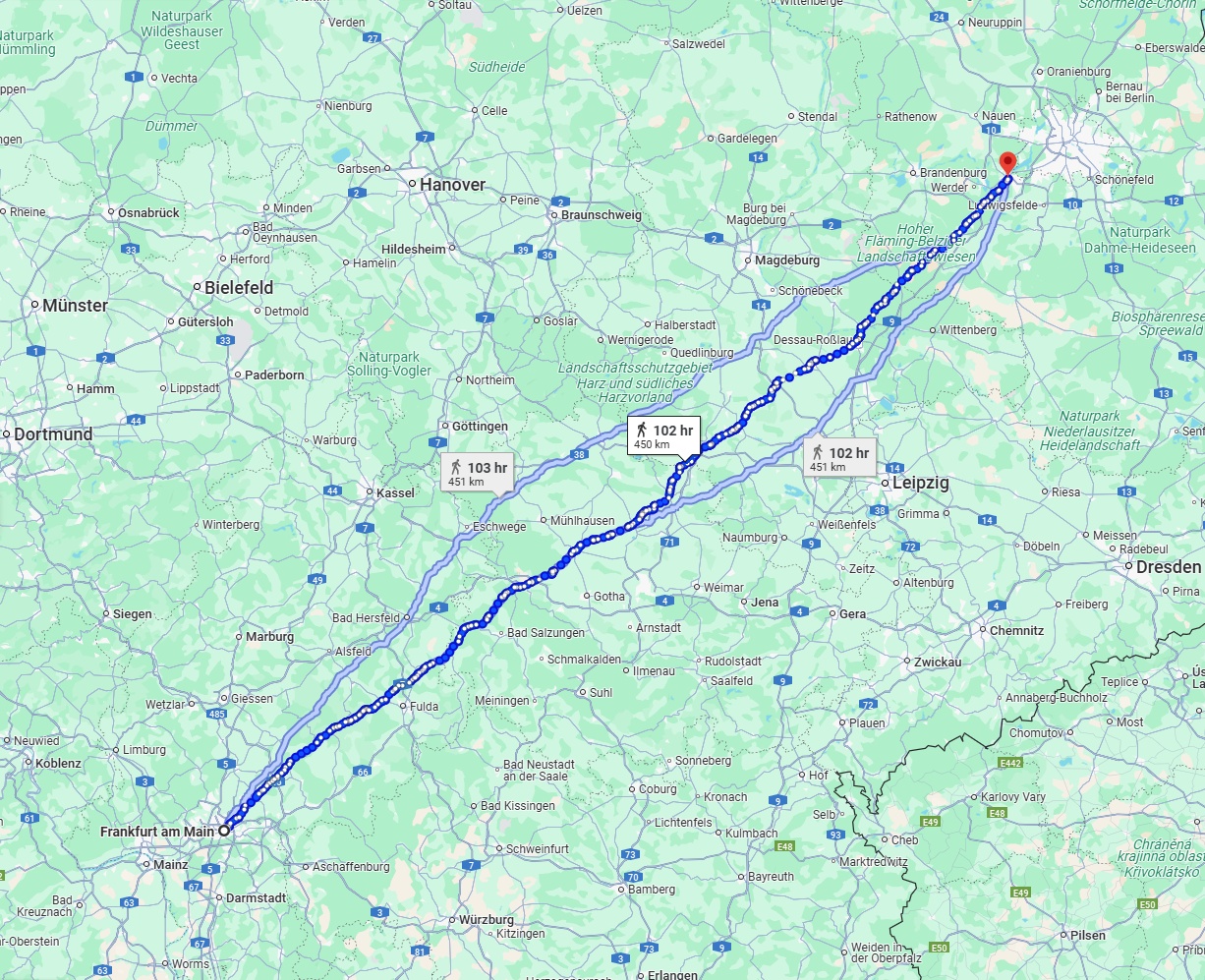 Anreise von Frankfurt am Main Zu Potsdam Über 