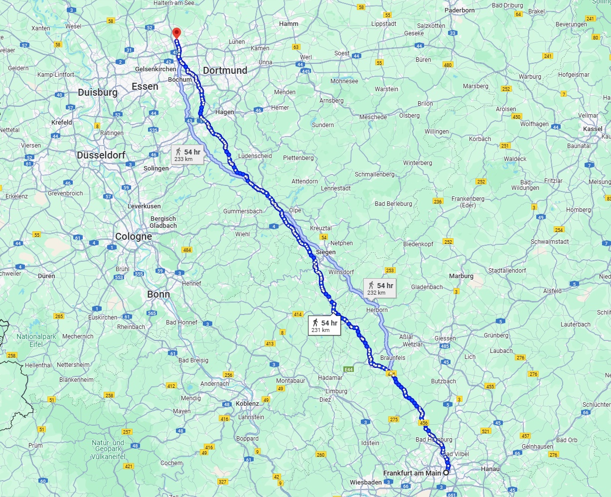 Anreise von Frankfurt am Main Zu Recklinghausen Über 