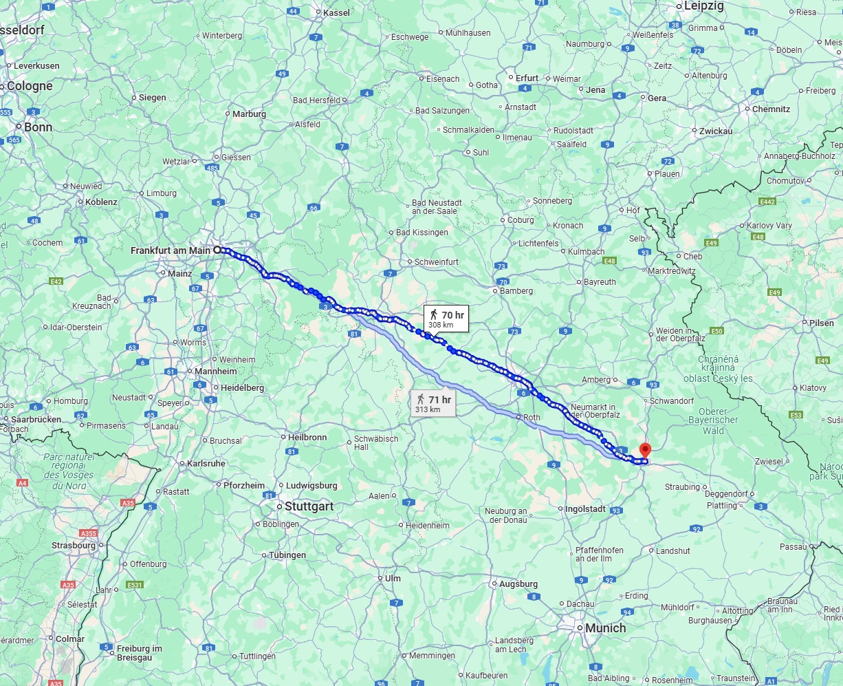 Anreise von Frankfurt am Main Zu Regensburg Über 