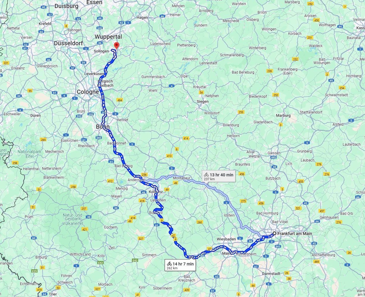 Anreise von Frankfurt am Main Zu Remscheid Über 