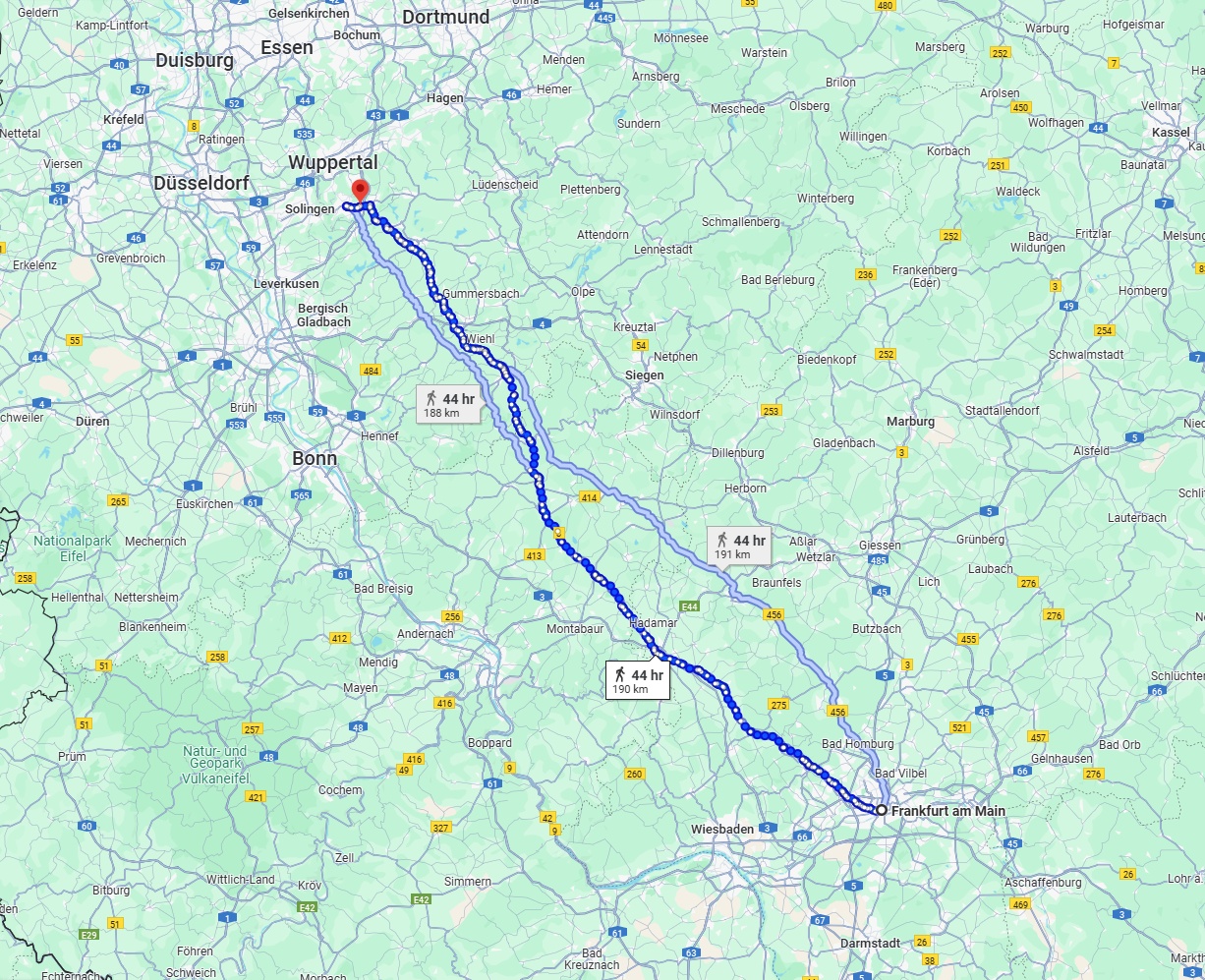 Anreise von Frankfurt am Main Zu Remscheid Über 