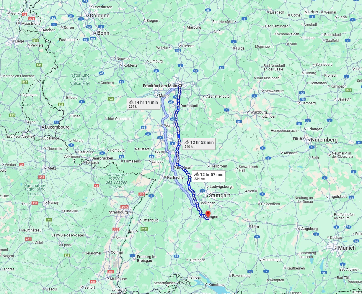 Anreise von Frankfurt am Main Zu Reutlingen Über 