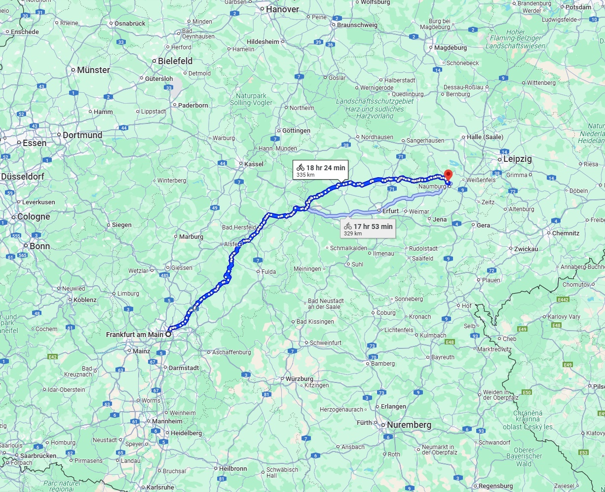 Anreise von Frankfurt am Main Zu Saale Über 