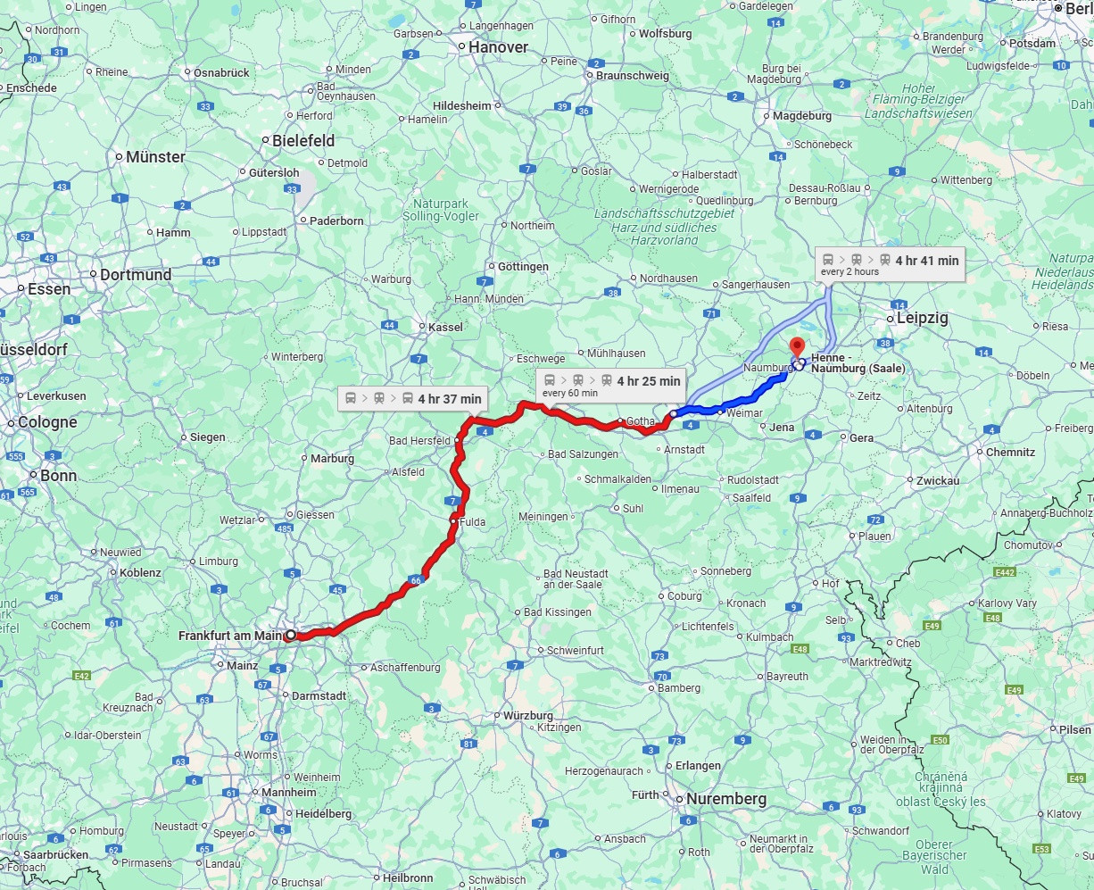 Anreise von Frankfurt am Main Zu Saale Über 