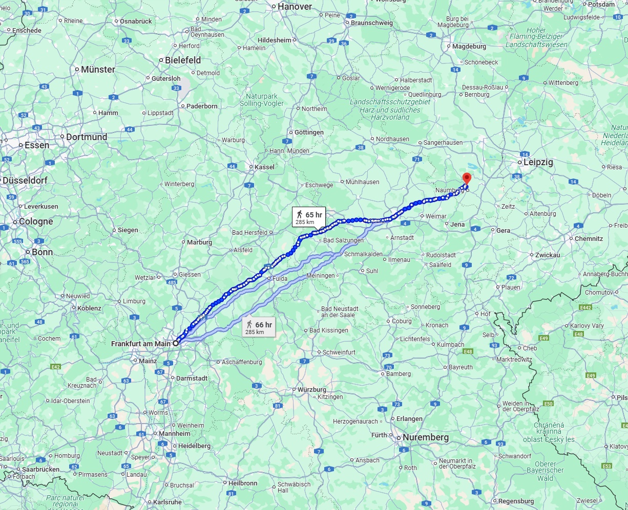 Anreise von Frankfurt am Main Zu Saale Über 