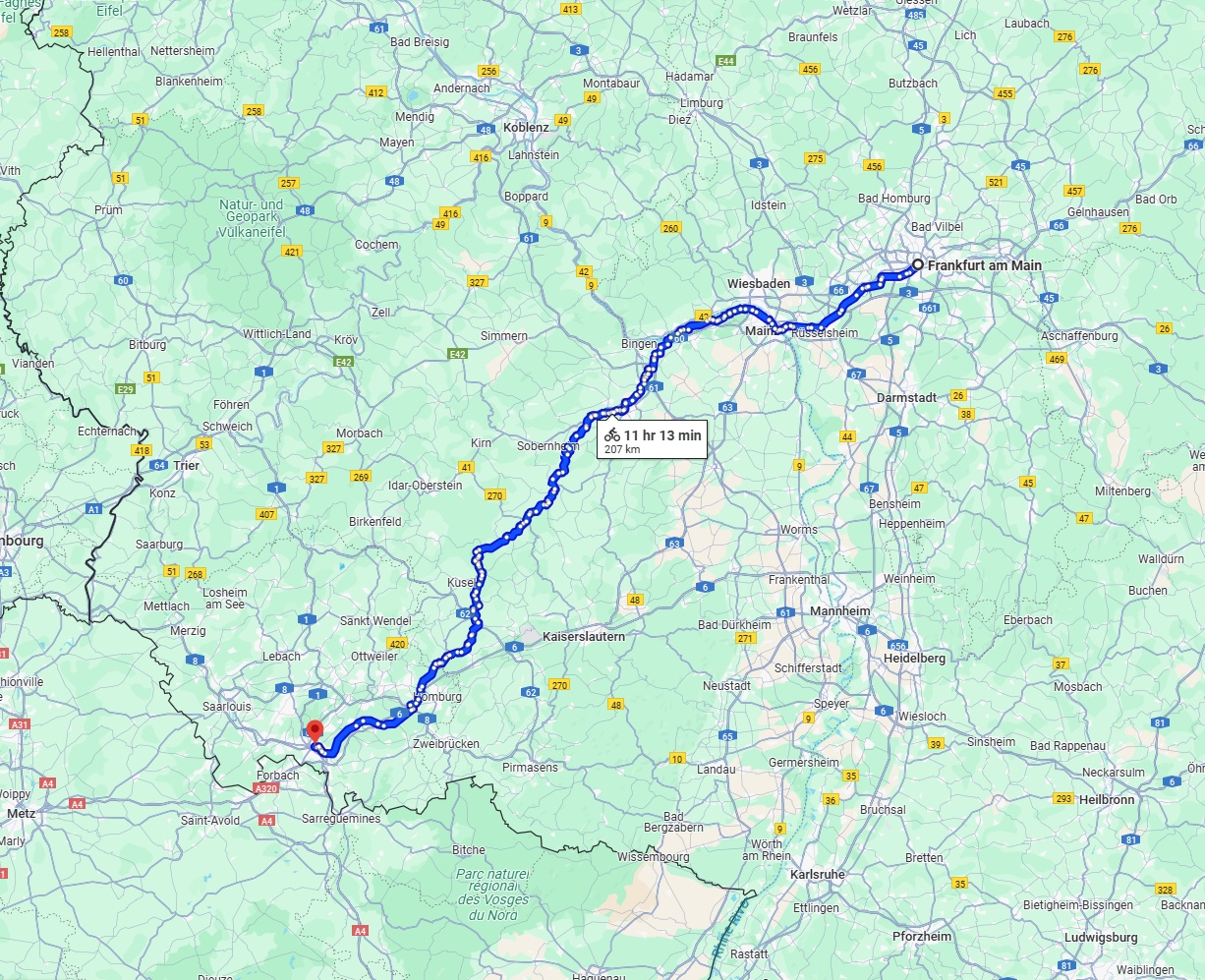 Anreise von Frankfurt am Main Zu Saarbrücken Über 