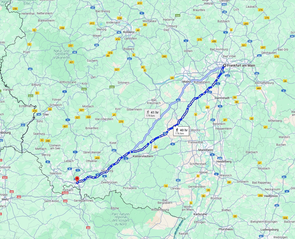 Anreise von Frankfurt am Main Zu Saarbrücken Über 