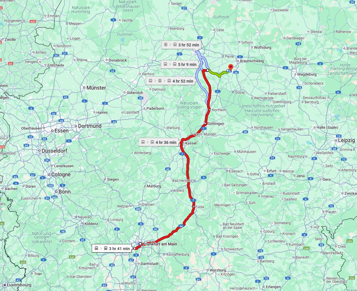 Anreise von Frankfurt am Main Zu Salzgitter Über 