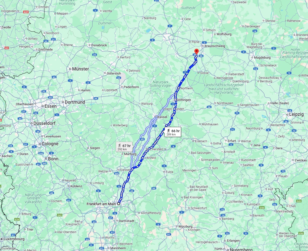 Anreise von Frankfurt am Main Zu Salzgitter Über 