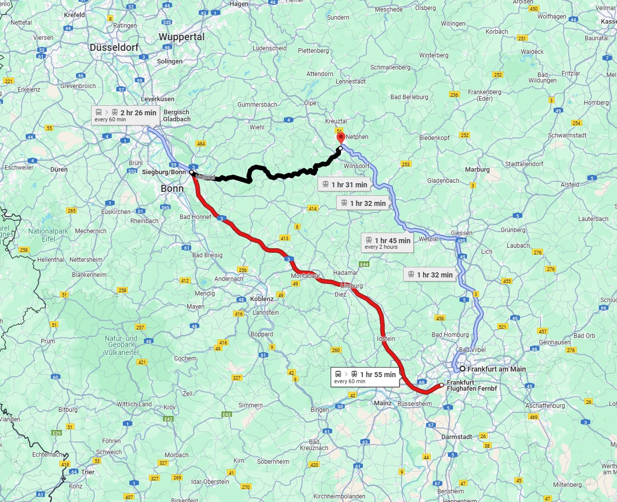 Anreise von Frankfurt am Main Zu Siegen Über 