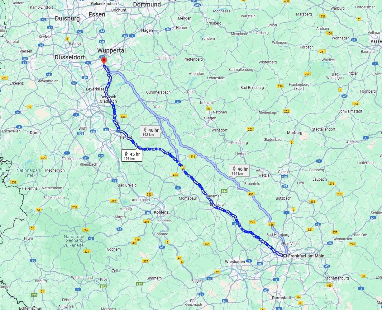 Anreise von Frankfurt am Main Zu Solingen Über 