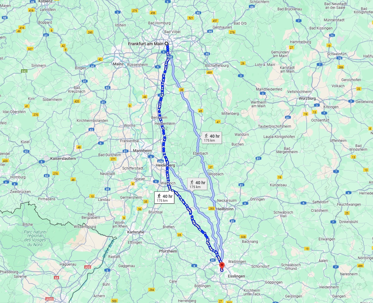 Anreise von Frankfurt am Main Zu Stuttgart Über 