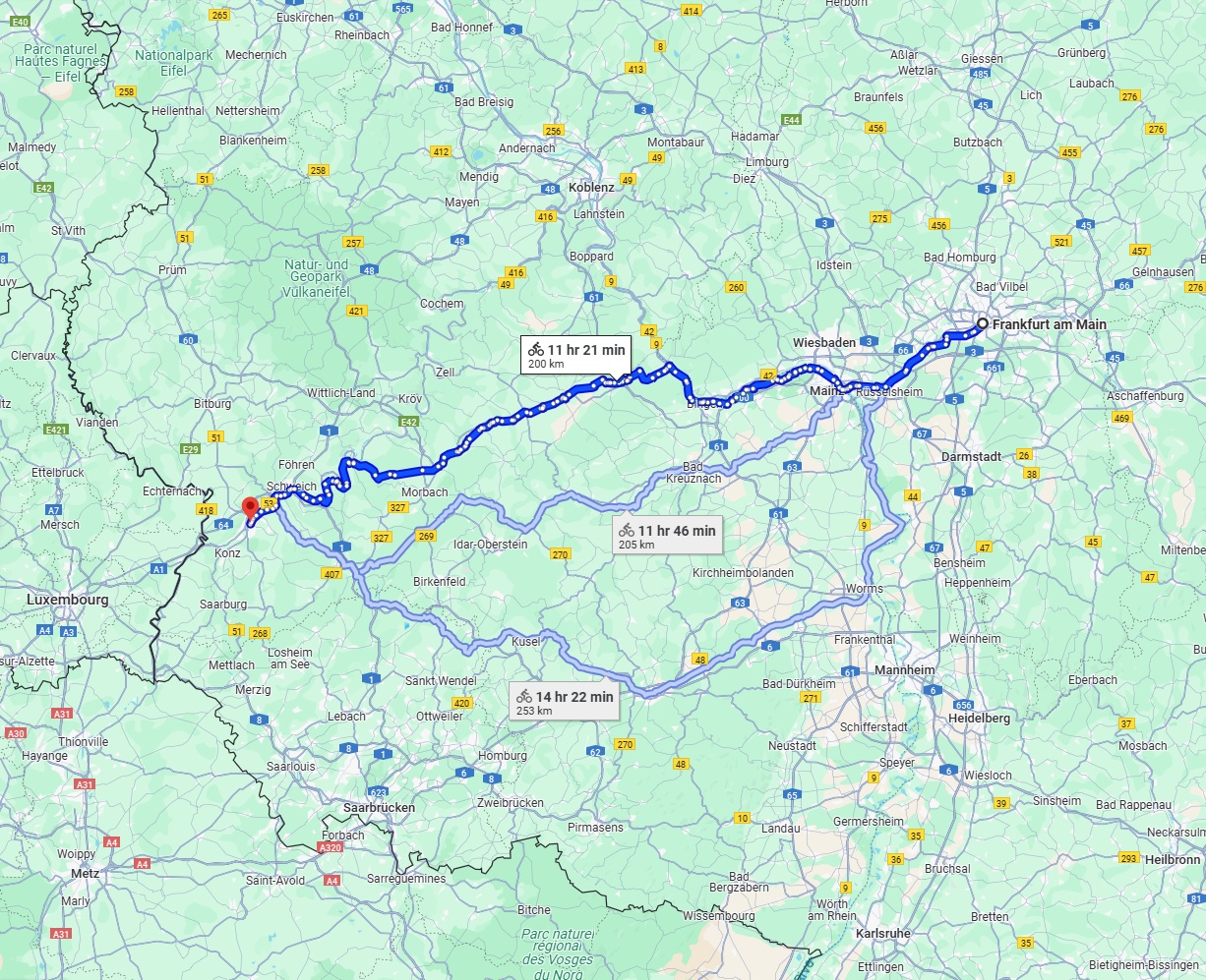 Anreise von Frankfurt am Main Zu Trier Über 