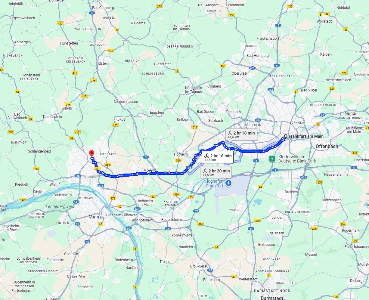 Anreise von Frankfurt am Main Zu Wiesbaden Über 