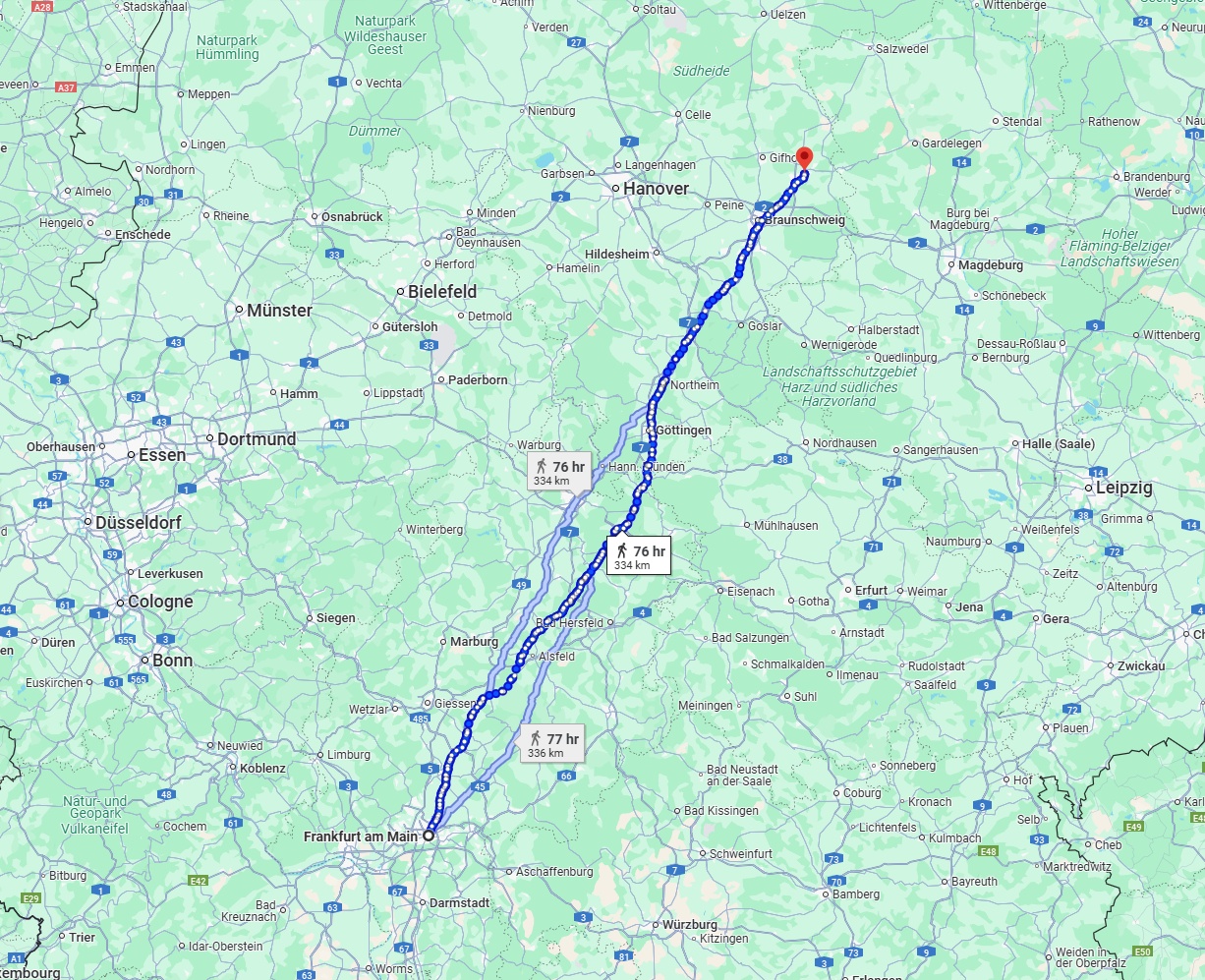 Anreise von Frankfurt am Main Zu Wolfsburg Über 