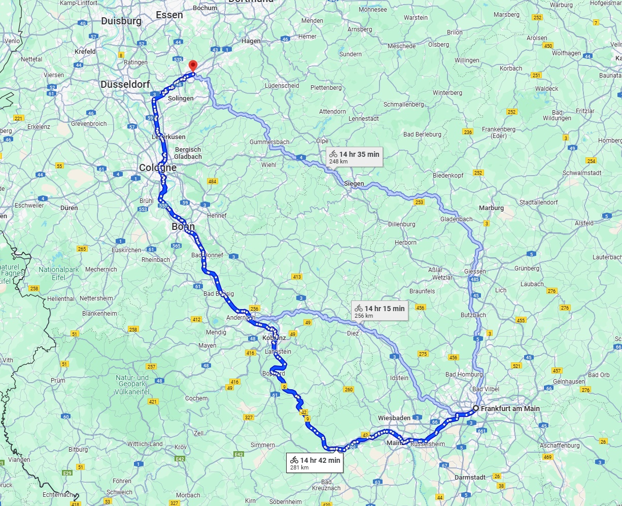 Anreise von Frankfurt am Main Zu Wuppertal Über 