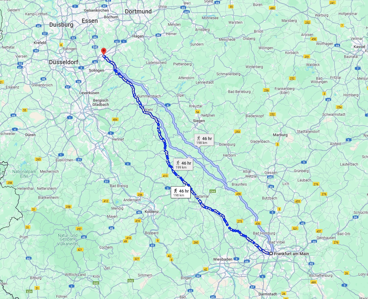 Anreise von Frankfurt am Main Zu Wuppertal Über 